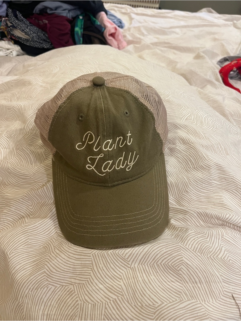 Plant Lady Olive Green Trucker Hat - Women Accessories
